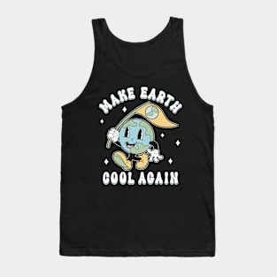 Earth Day Make Earth Cool Again Retro Mascot Statement Tank Top